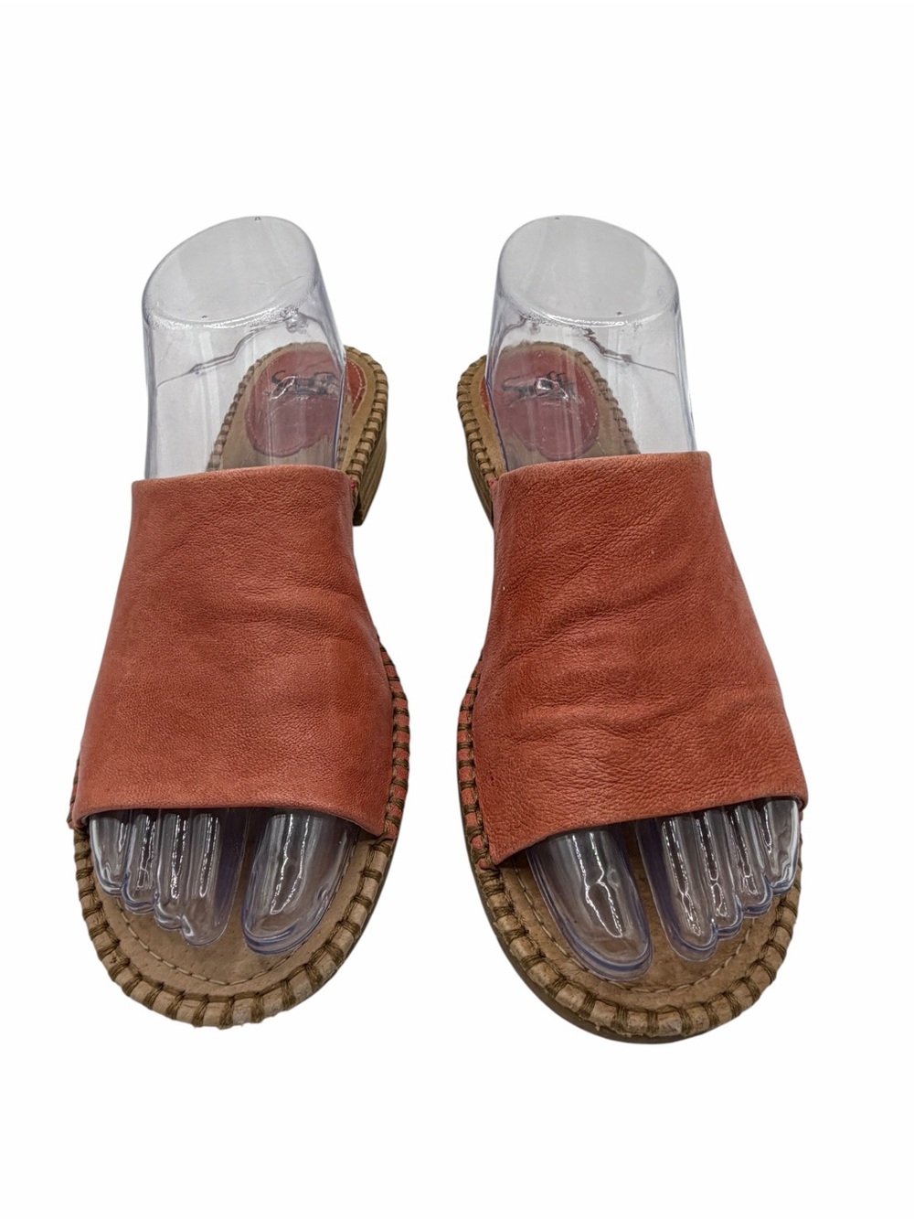 Sofft Women's Leather Slide Sandals in Terracotta Orange - Size 9